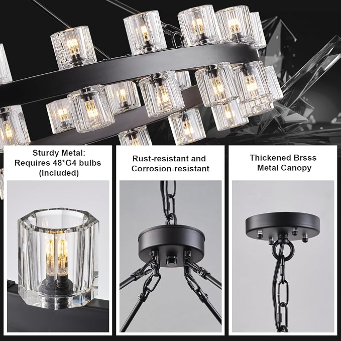 Black Wagon Wheel Chandelier