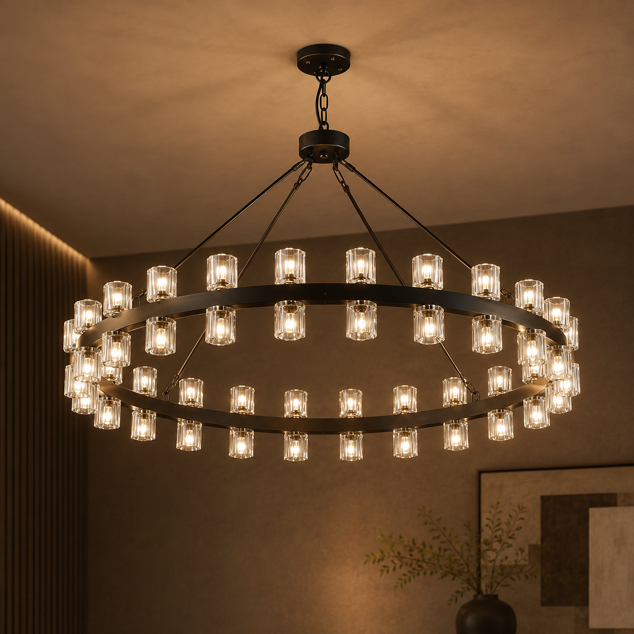 Black Wagon Wheel Chandelier