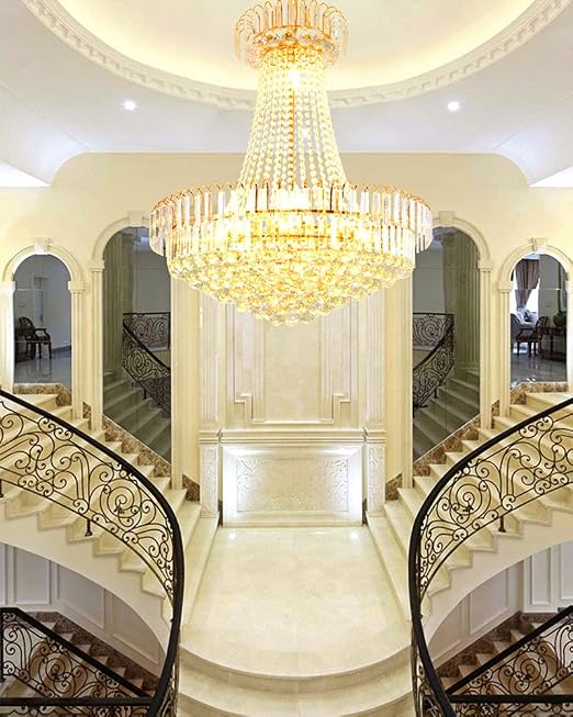 Gold Crystal Empire Chandelier