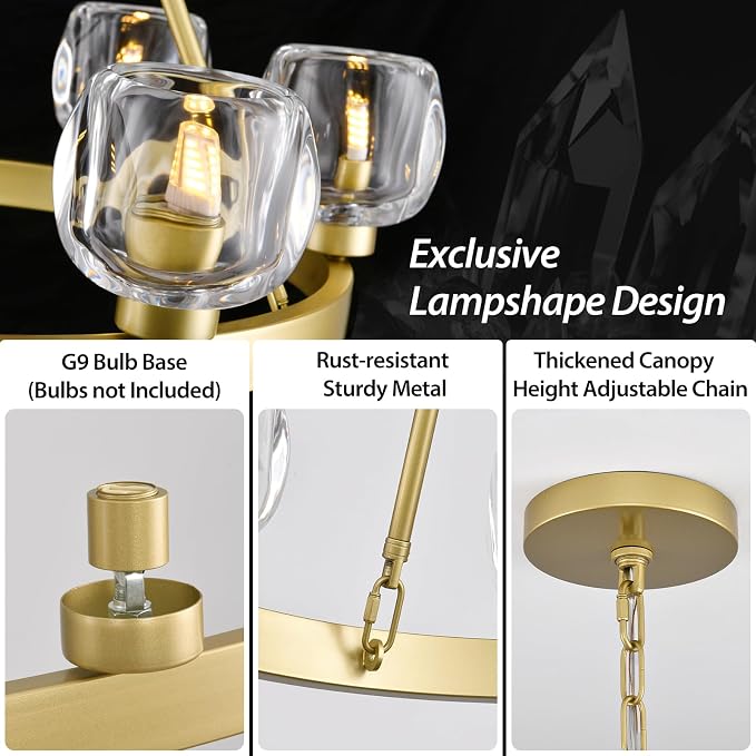Gold 12-Light Wagon Wheel Chandelier