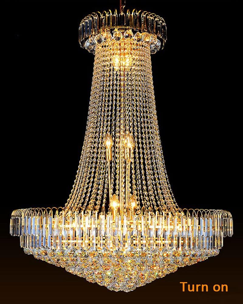 Gold Crystal Empire Chandelier