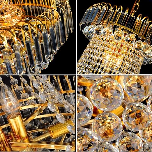 Gold Crystal Empire Chandelier