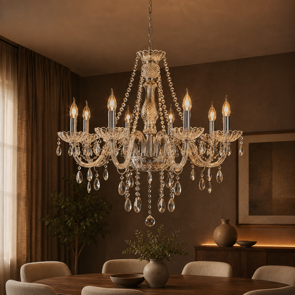 Cognac 8-Light Crystal Chandelier