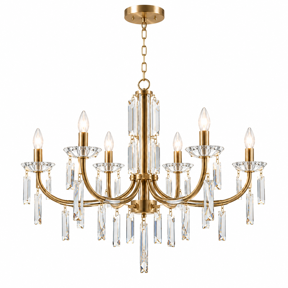 Modern 10-Light K9 Crystal Chandelier