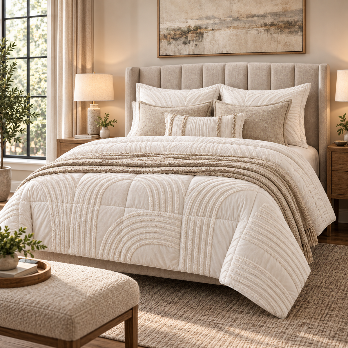 Classic White Oversized Comforter Set