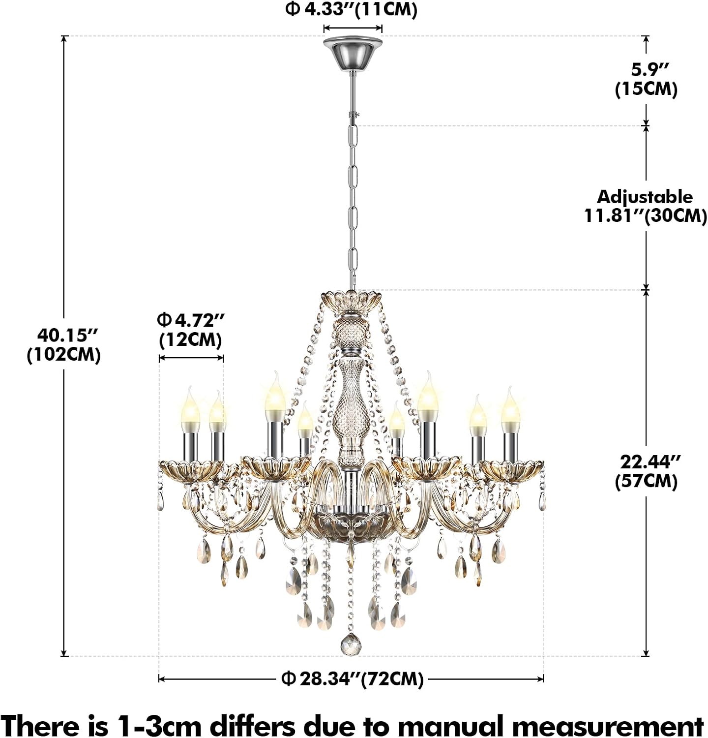 Cognac 8-Light Crystal Chandelier