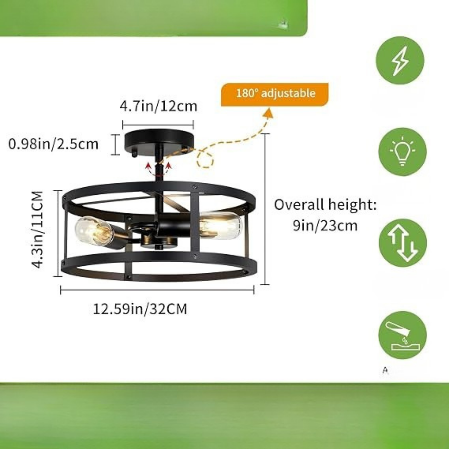 Farmhouse Cage Ceiling Light