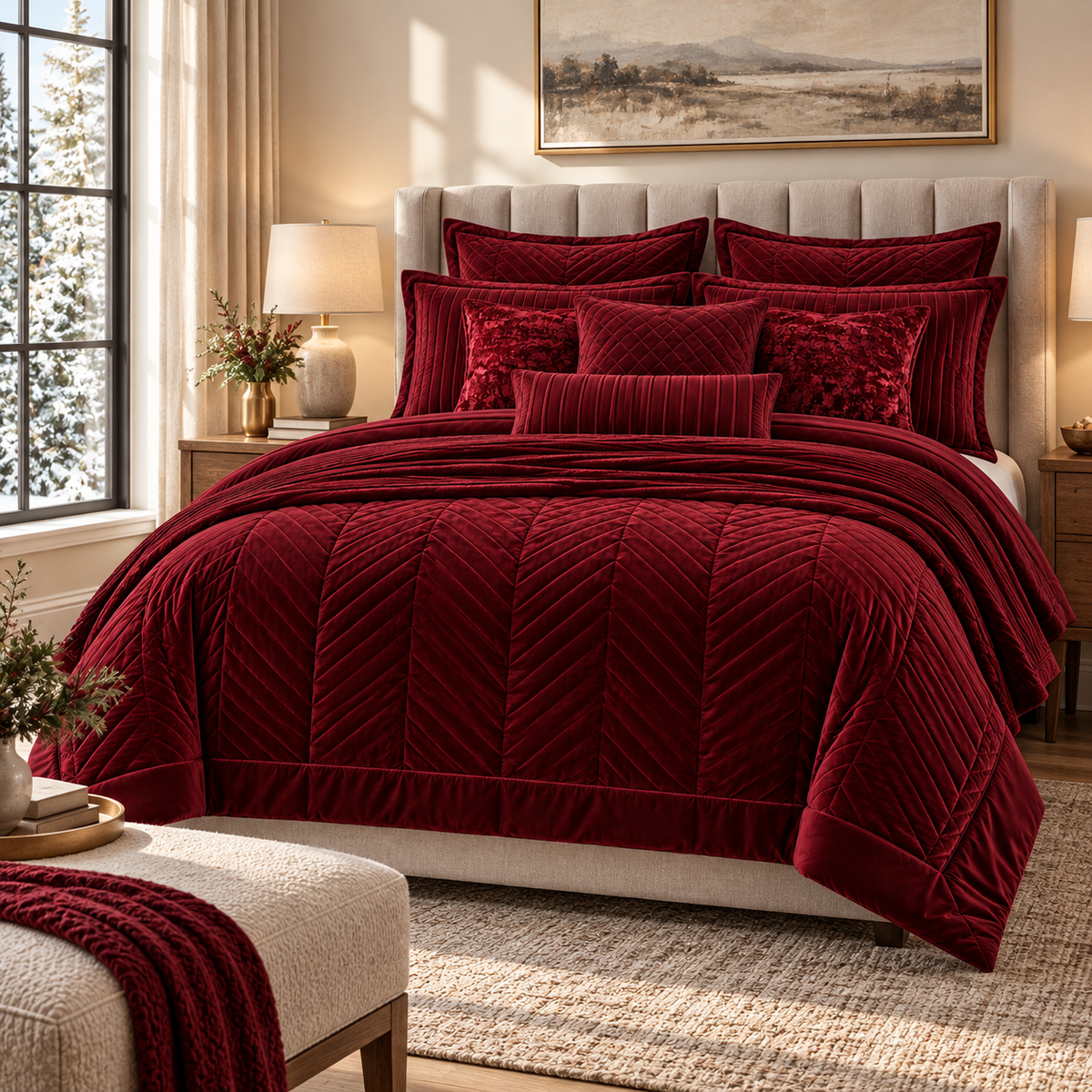 Crushed Velvet Duvet Cover Set,