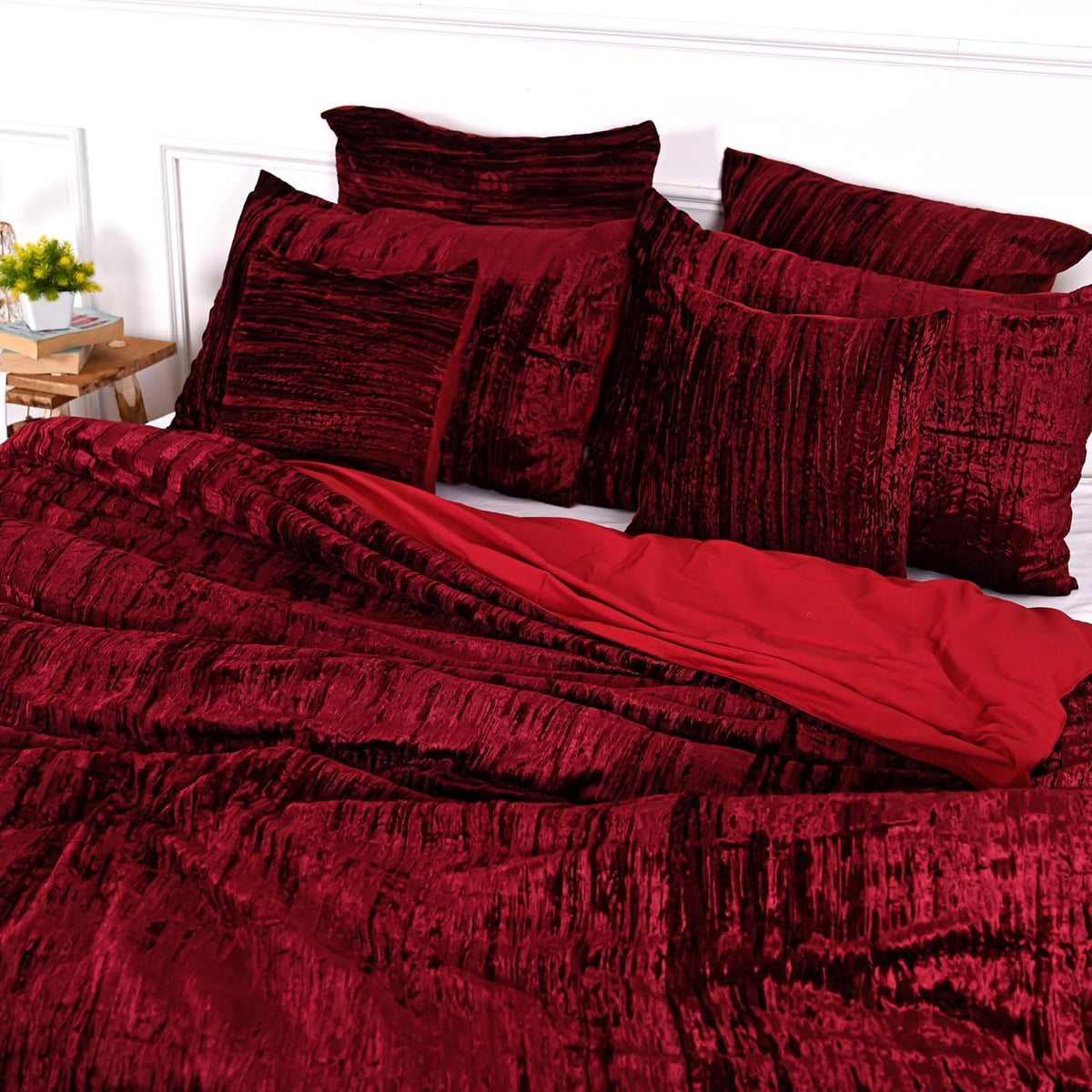 Crushed Velvet Duvet Cover Set,
