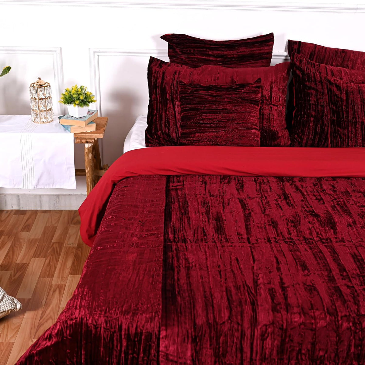 Crushed Velvet Duvet Cover Set,