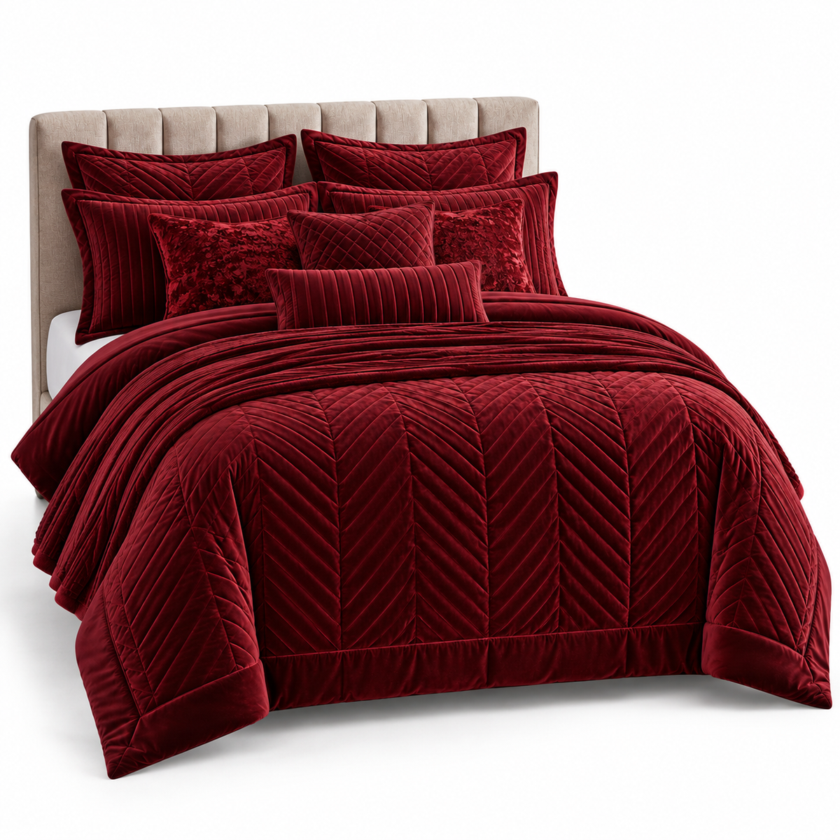 Crushed Velvet Duvet Cover Set,