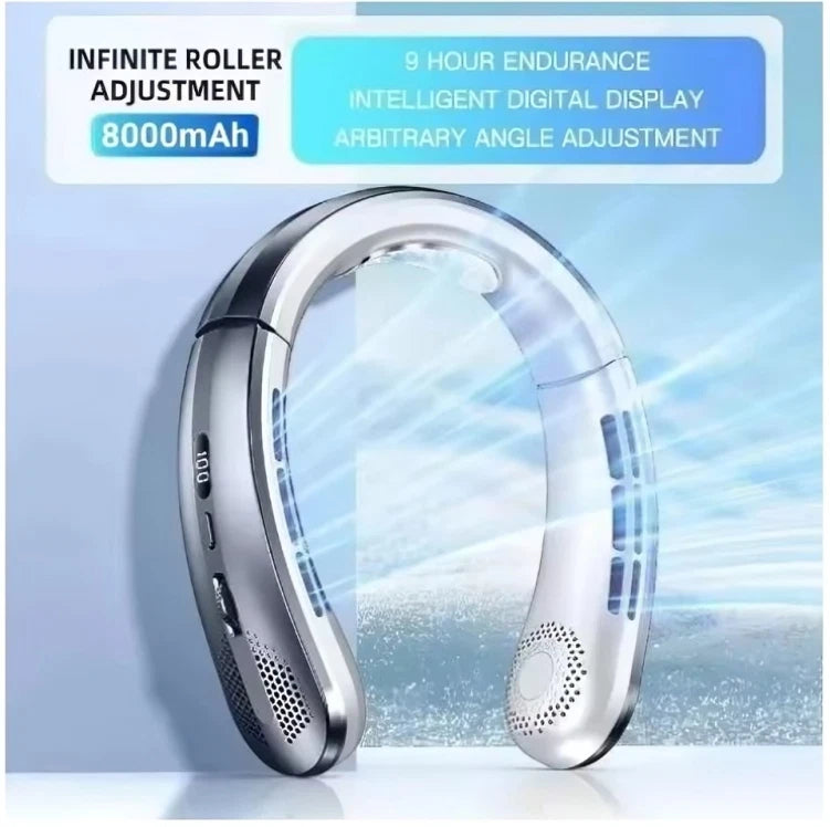 Portable Bladeless Neck Fan – Rechargeable Hands-Free Personal Cooling Fan with 3 Speed Settings