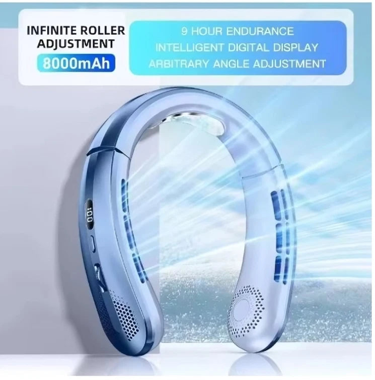 Portable Bladeless Neck Fan – Rechargeable Hands-Free Personal Cooling Fan with 3 Speed Settings