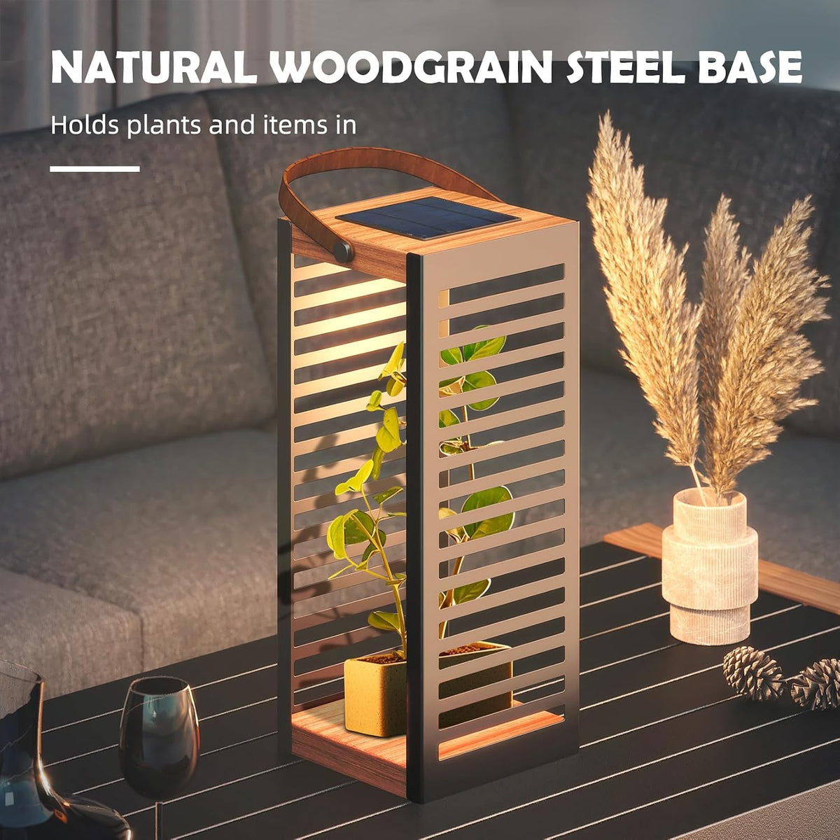 Solar Outdoor Floor Lanterns – 2-Pack