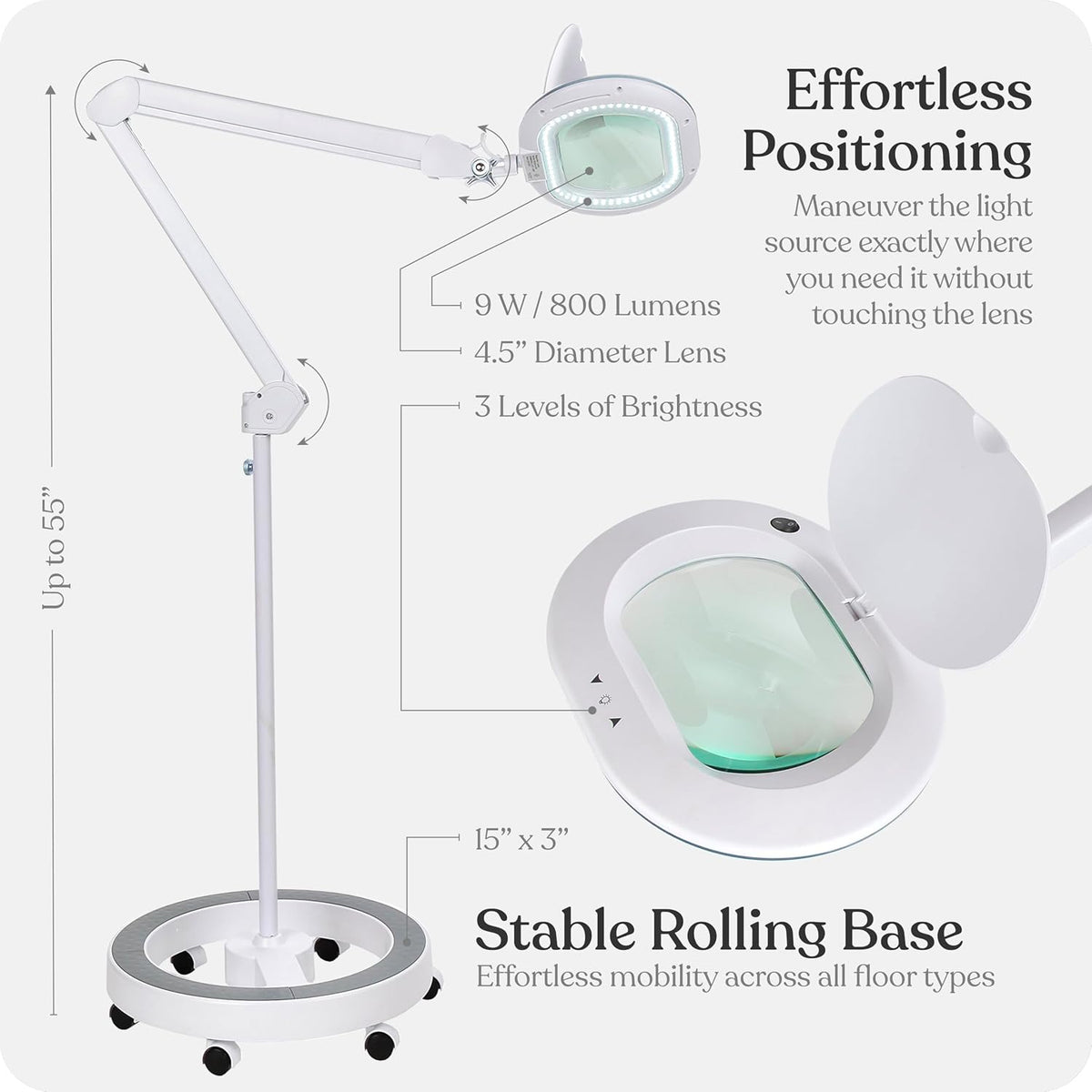 Lighted Magnifying Floor Lamp with Stand