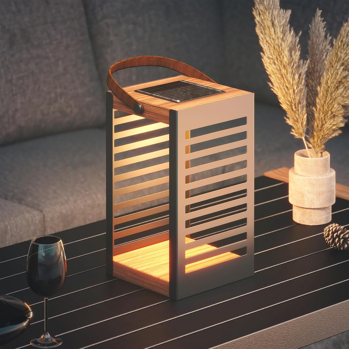 Solar Outdoor Floor Lanterns – 2-Pack