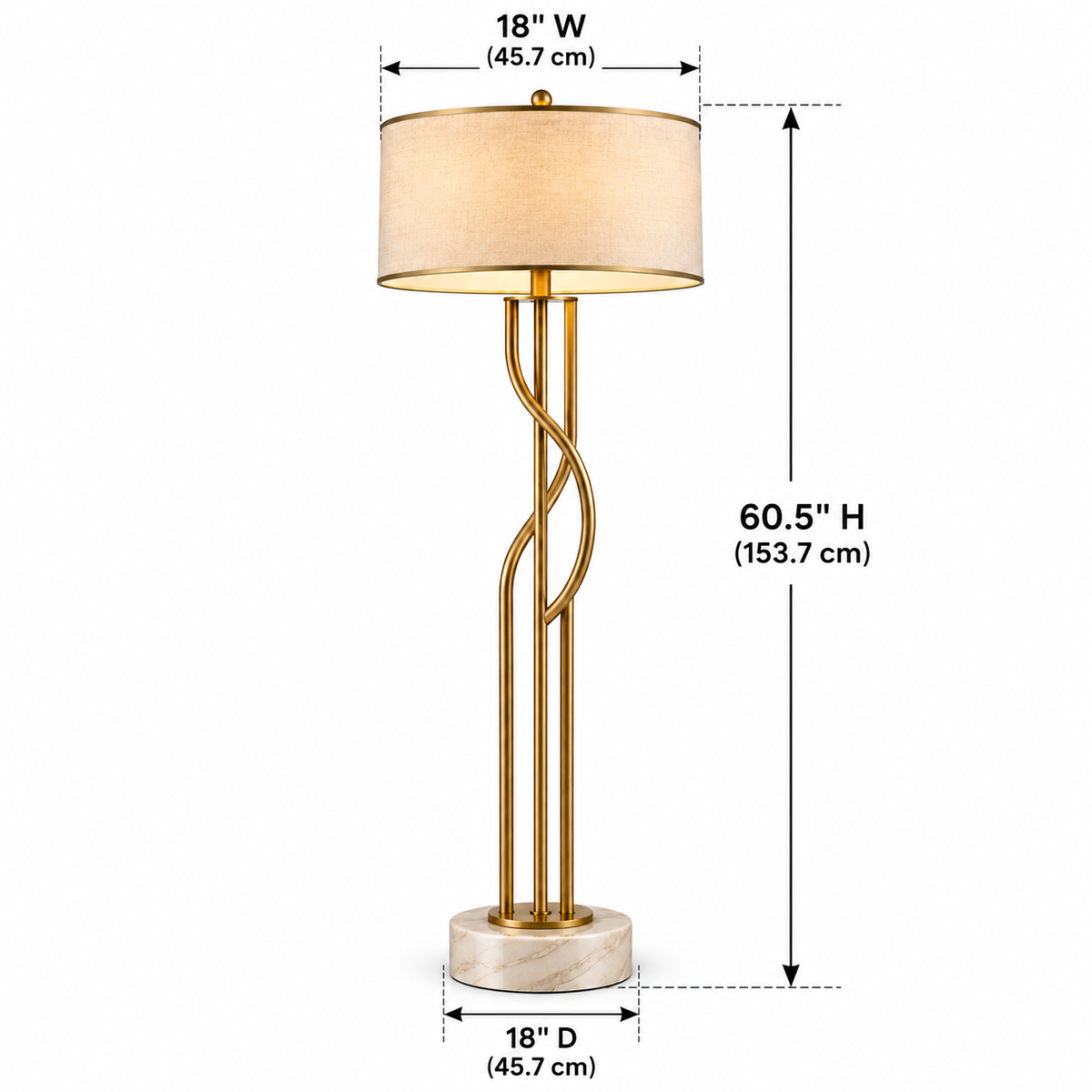 Bronze Woven Metal Floor Lamp, 60.5"