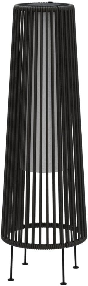 Dark Brown Wicker Solar Outdoor Floor Lamps