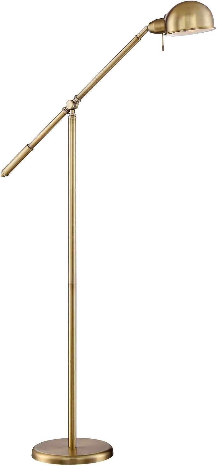 Antique Brass Boom Arm Floor Lamp
