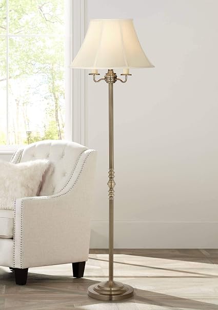Brass 4-Light Traditional Floor Lamp, 59"