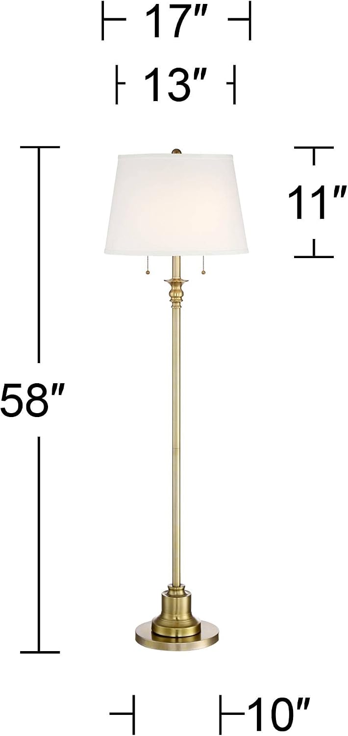 Brushed Antique Brass Traditional Floor Lamp
