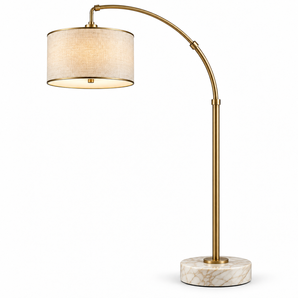 Arc Floor Lamp with Faux Marble Base