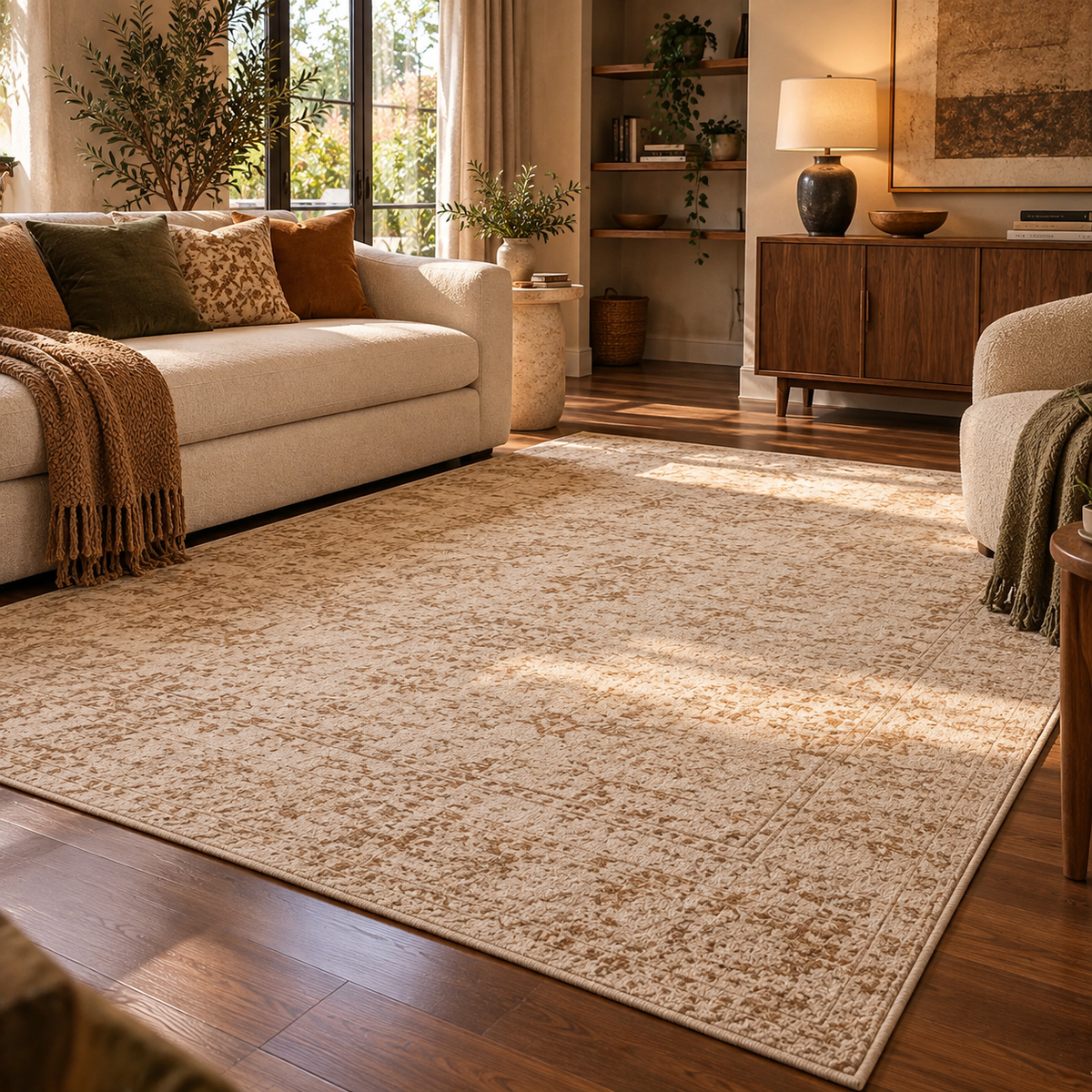 Ivory Taupe Evoke Area Rug