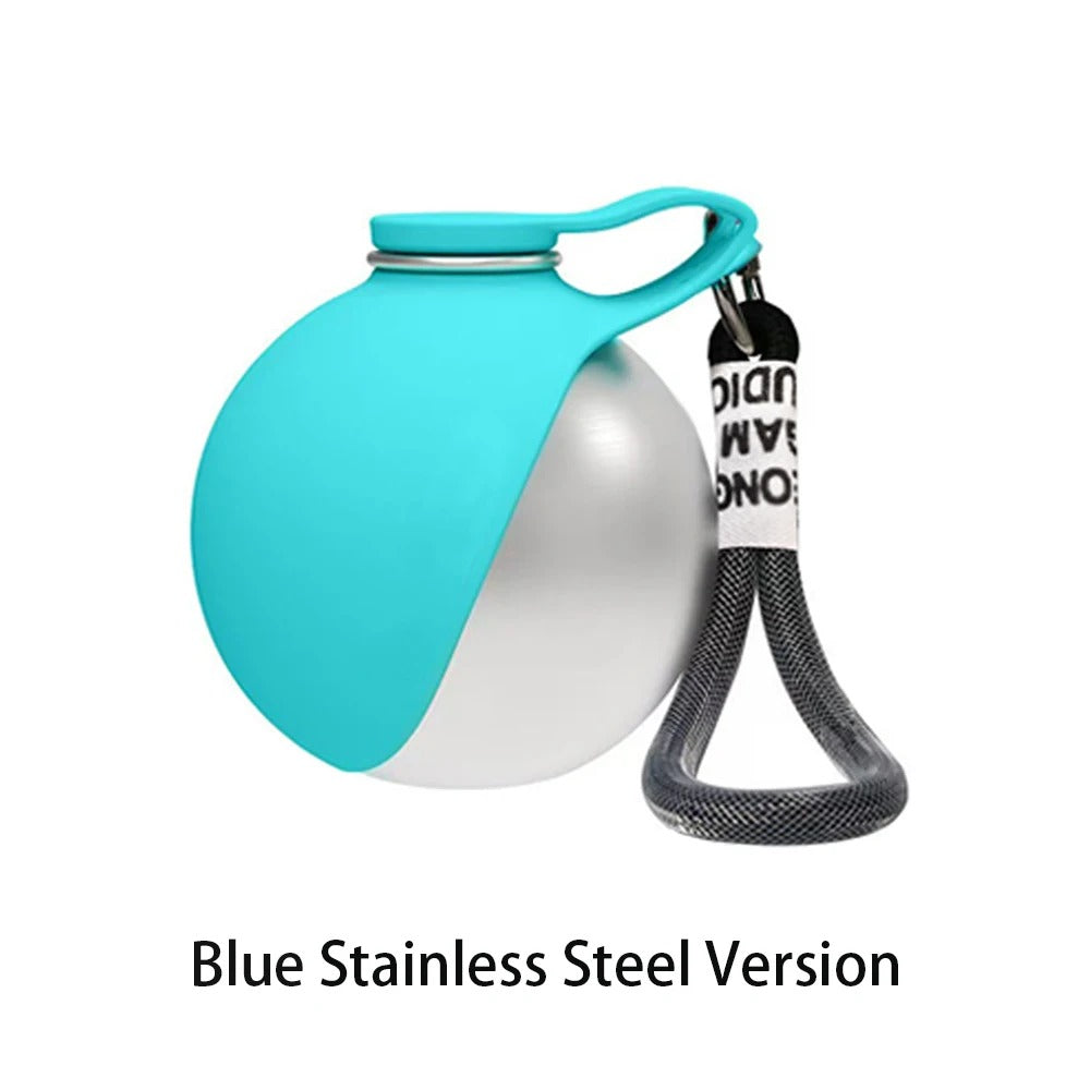 Portable Dog Water Bottle with Foldable Bowl – Leak-Proof Stainless Steel Pet Travel Water Dispenser