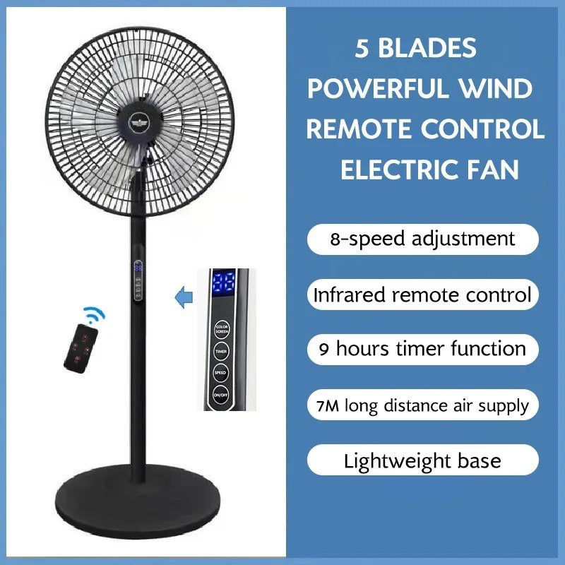 18-Inch Oscillating Pedestal Fan – Powerful 3-Speed Adjustable Standing Fan with Weighted Base