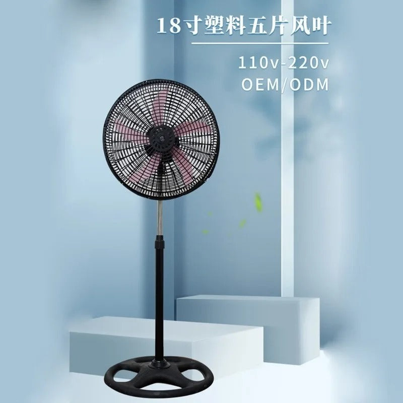 18-Inch Oscillating Pedestal Fan – Powerful 3-Speed Adjustable Standing Fan with Weighted Base