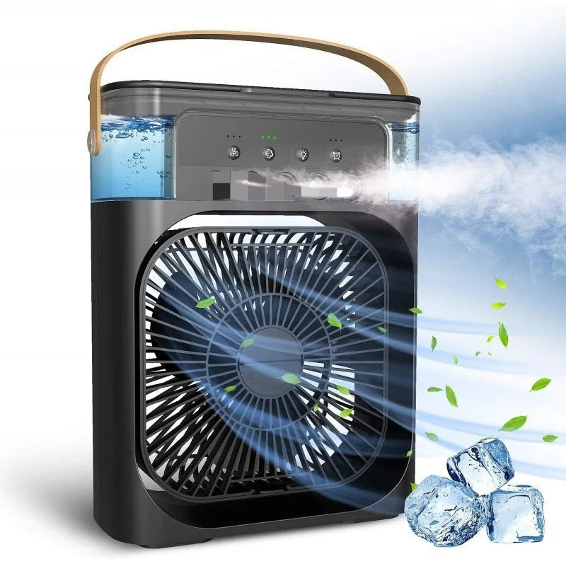 Portable Mini Air Cooler – 3-in-1 Personal Evaporative Air Conditioner, Cooling Fan with 7-Color LED Light