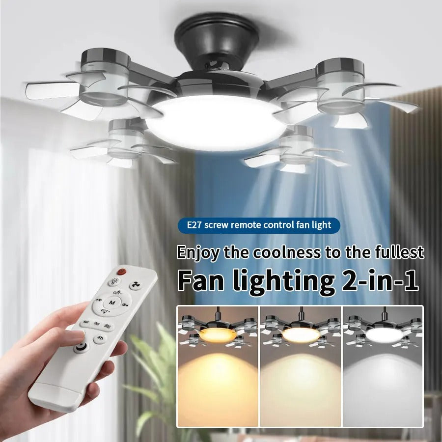 Remote Control LED Ceiling Fan Light – Modern 2-in-1 Ceiling Light with Fan