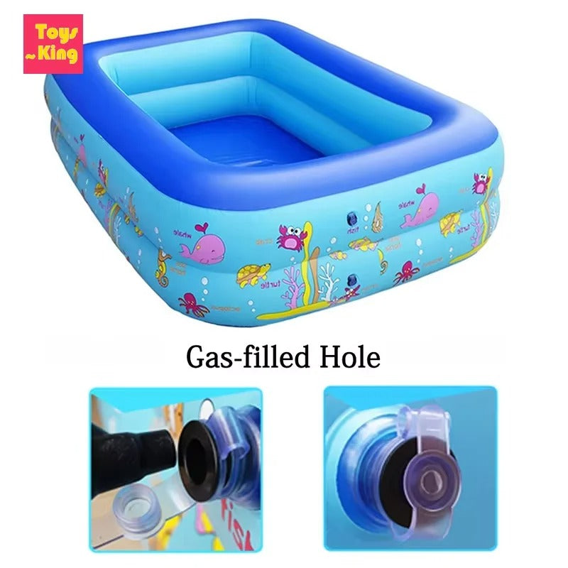 Large Inflatable Family Swimming Pool – Thickened Rectangular Outdoor Pool for Kids