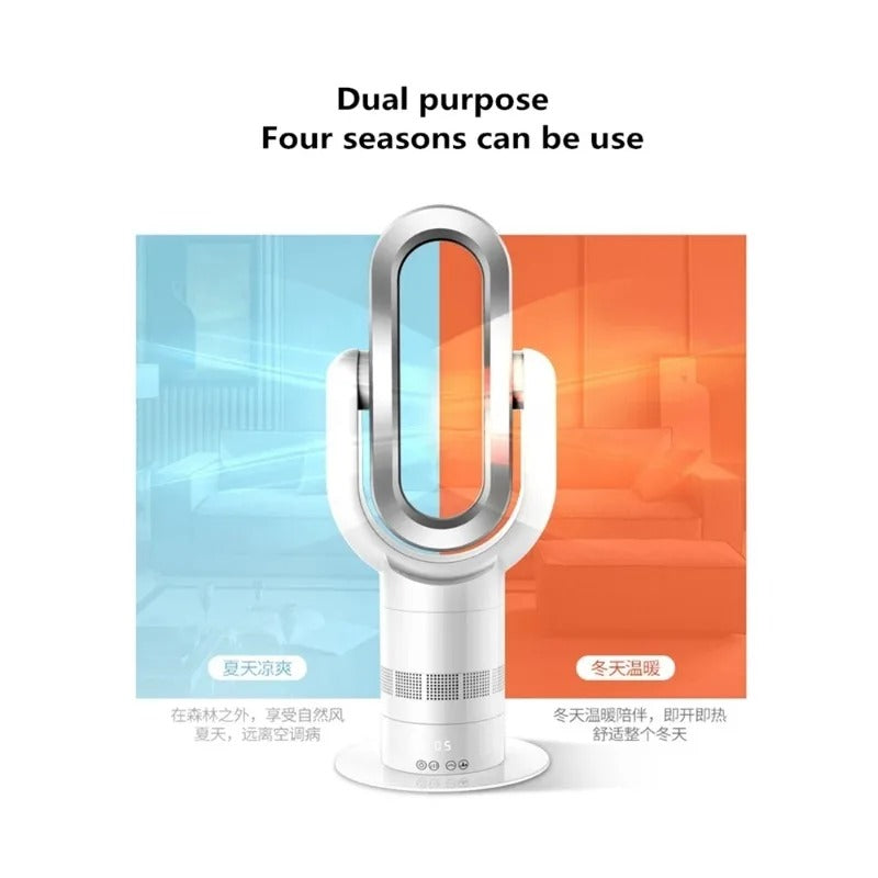 Bladeless Hot & Cool Fan – Ultra-Quiet Heater & Air Circulator with Remote Control