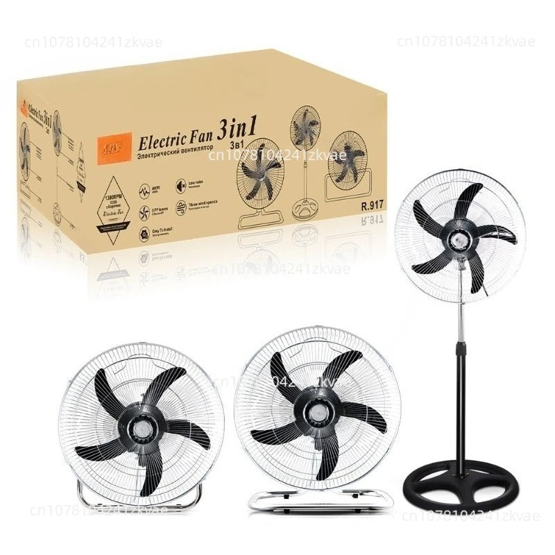 18-Inch Oscillating Pedestal Fan – Powerful 3-Speed Adjustable Standing Fan with Weighted Base