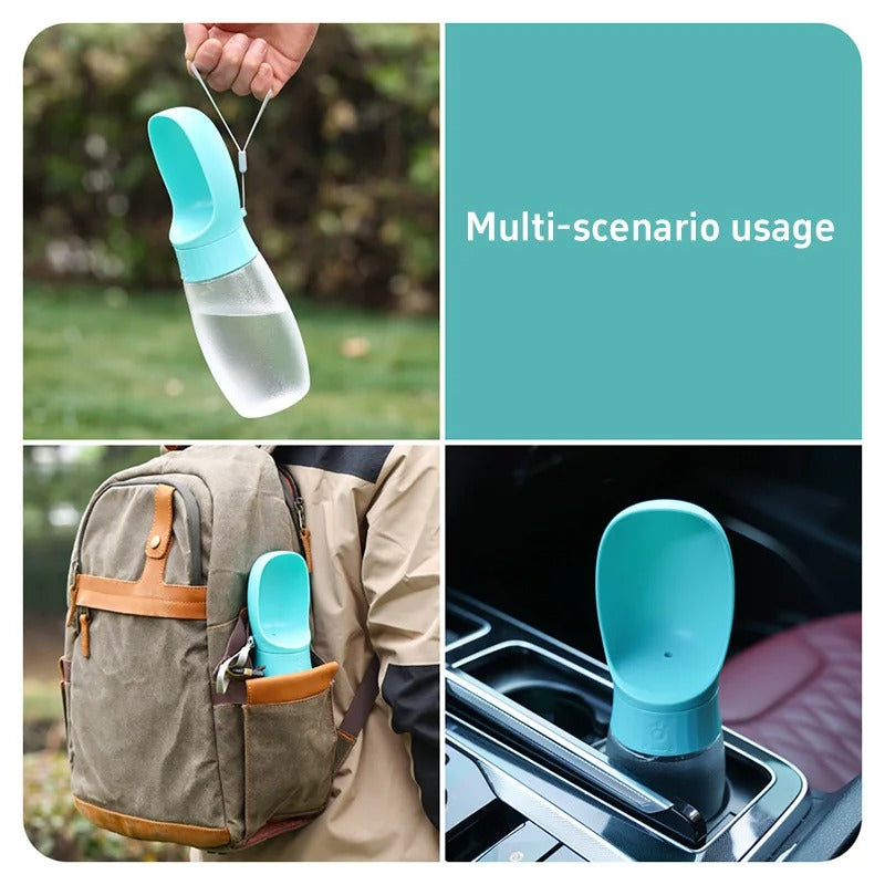 Portable Pet Water Bottle with Built-In Drinking Bowl for Dogs & Cats | Leakproof Travel Water Dispenser