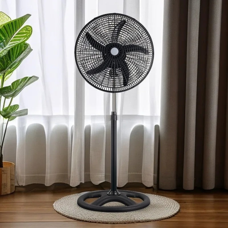 18-Inch Oscillating Pedestal Fan – Powerful 3-Speed Adjustable Standing Fan with Weighted Base