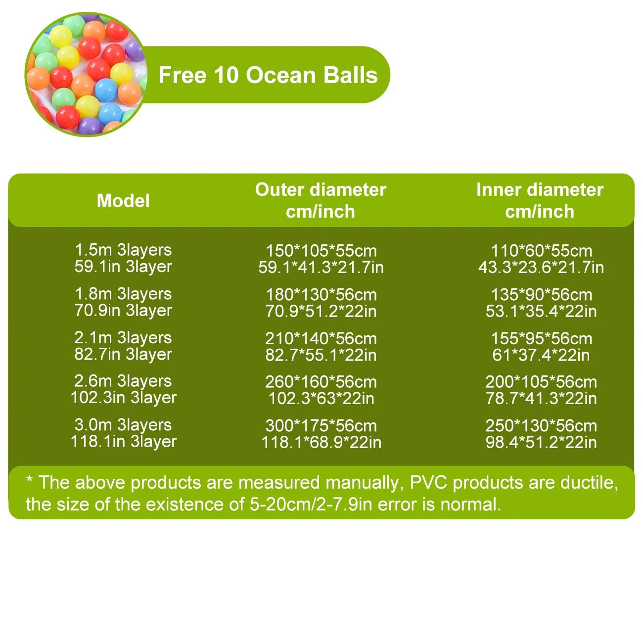 Large Inflatable Family Swimming Pool – Outdoor Garden Pool with 10 Sea Balls