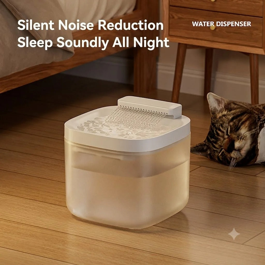 Automatic Cat Water Fountain with Waterfall Filter | Quiet Pet Drinking Fountain for Cats & Small Dogs