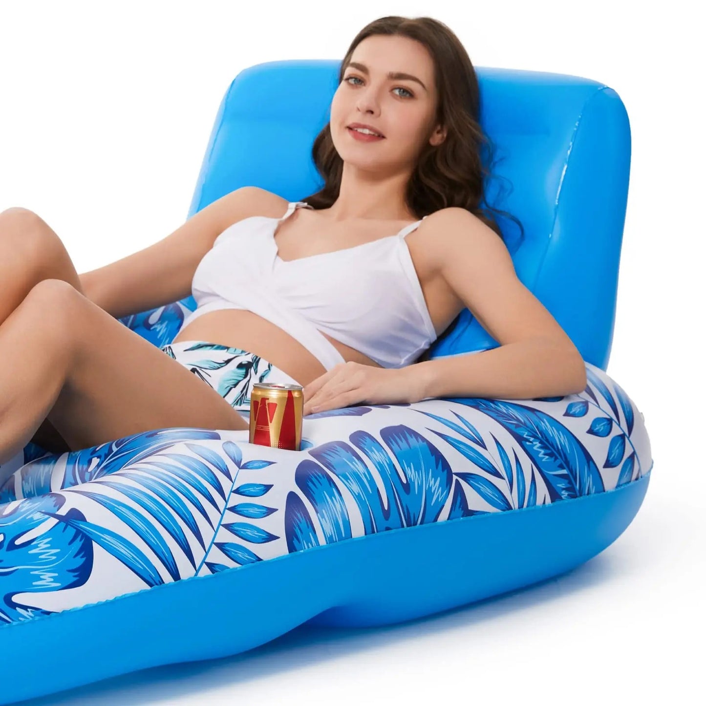 Inflatable Pool Float Lounger for Adults – Cooling Mesh Seat Floating Chair with Backrest