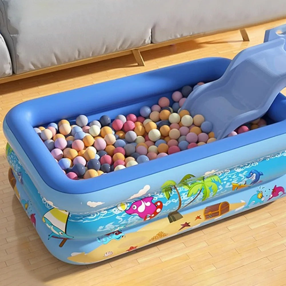 Large Inflatable Family Swimming Pool – Thickened Rectangular Outdoor Pool for Kids