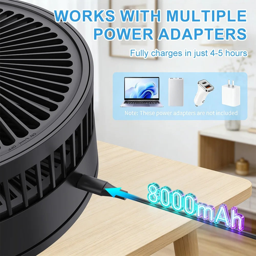 3-in-1 Foldable Telescopic Stand Fan – USB Rechargeable Portable Fan with Remote Control