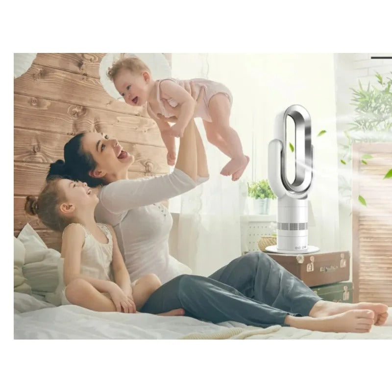 Bladeless Hot & Cool Fan – Ultra-Quiet Heater & Air Circulator with Remote Control