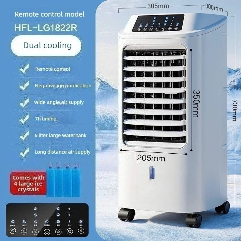 Portable Evaporative Air Cooler – 10L Water Tank Cooling Fan with Remote Control & Adjustable Speeds
