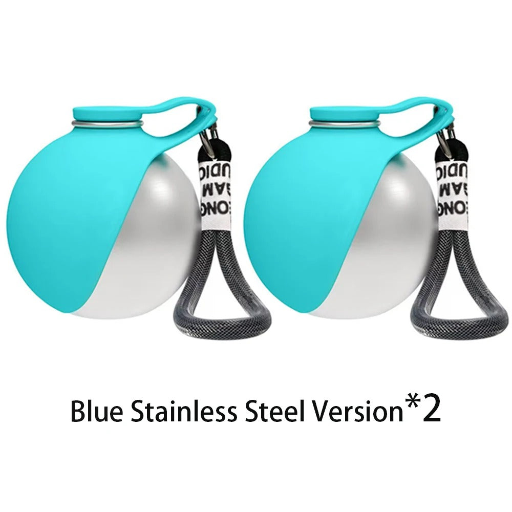 Portable Dog Water Bottle with Foldable Bowl – Leak-Proof Stainless Steel Pet Travel Water Dispenser