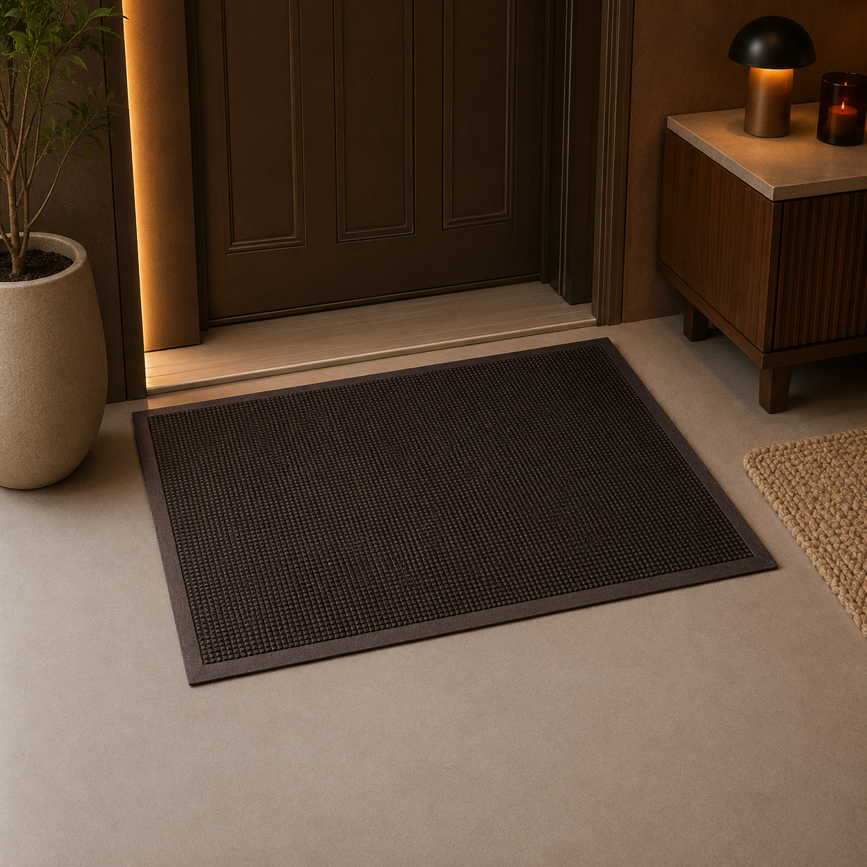 Black Rubber Entrance Mat