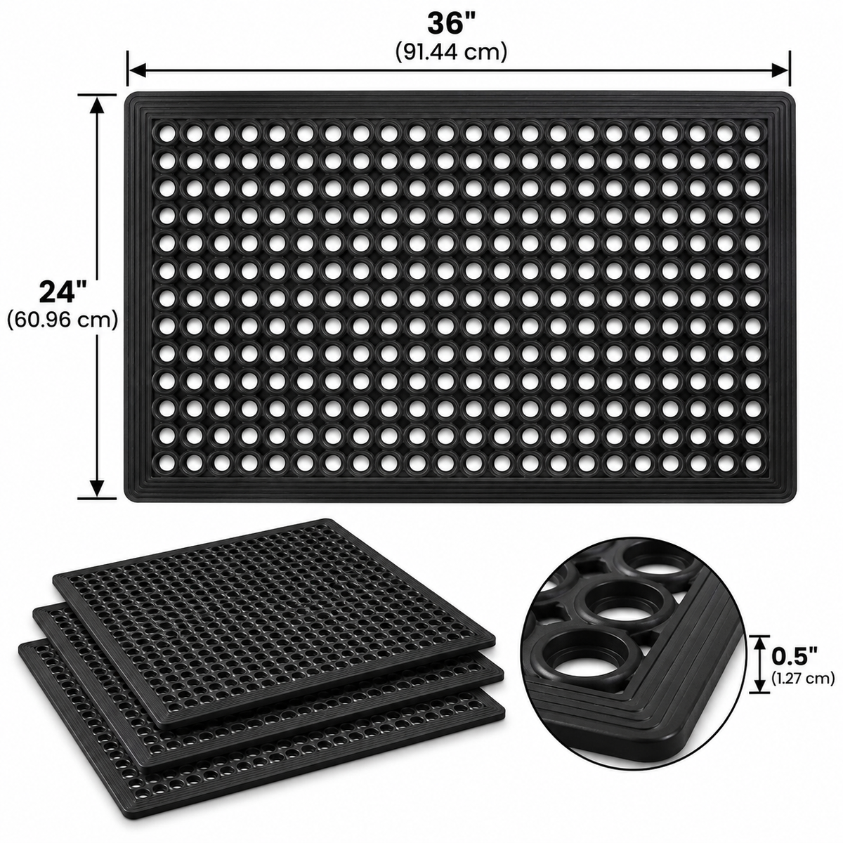Rubber Drainage Floor Mat Set