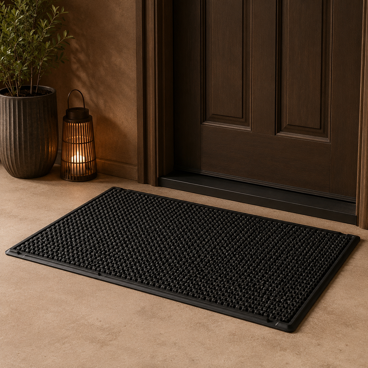 Black Outdoor Mat