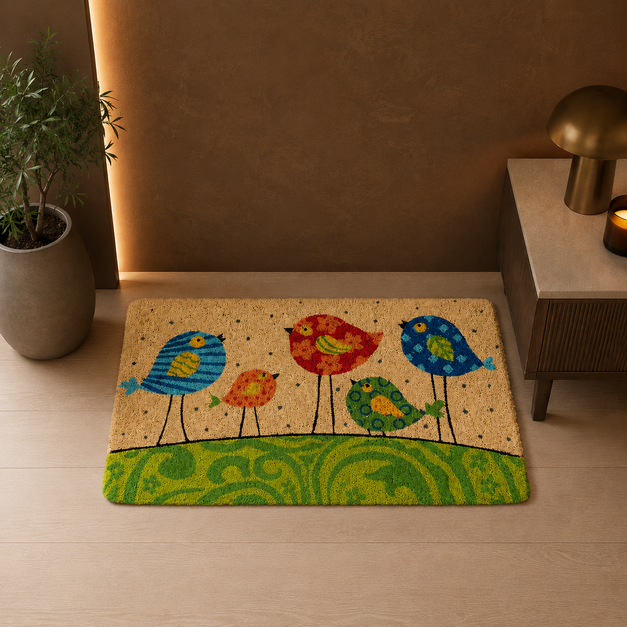 Colorful Birds Coco Doormat