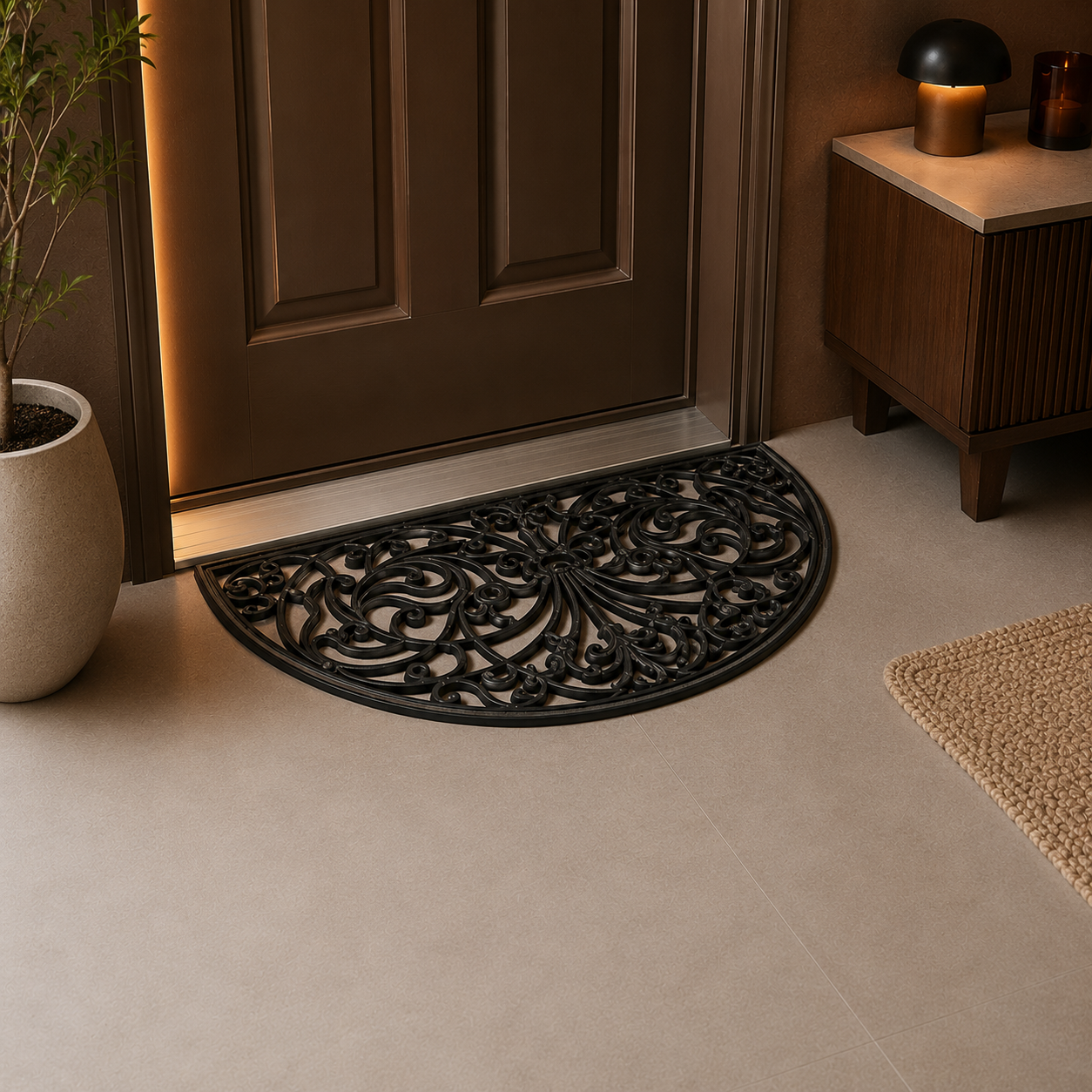 Scroll Half Moon Doormat